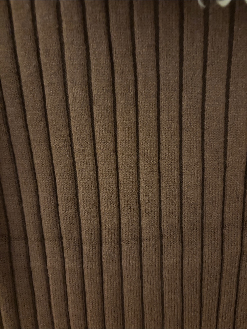 Haute Hippie Brown Ribbed Long Sleeve Sweater with Cream Fur Trim - Picture 8 of 10